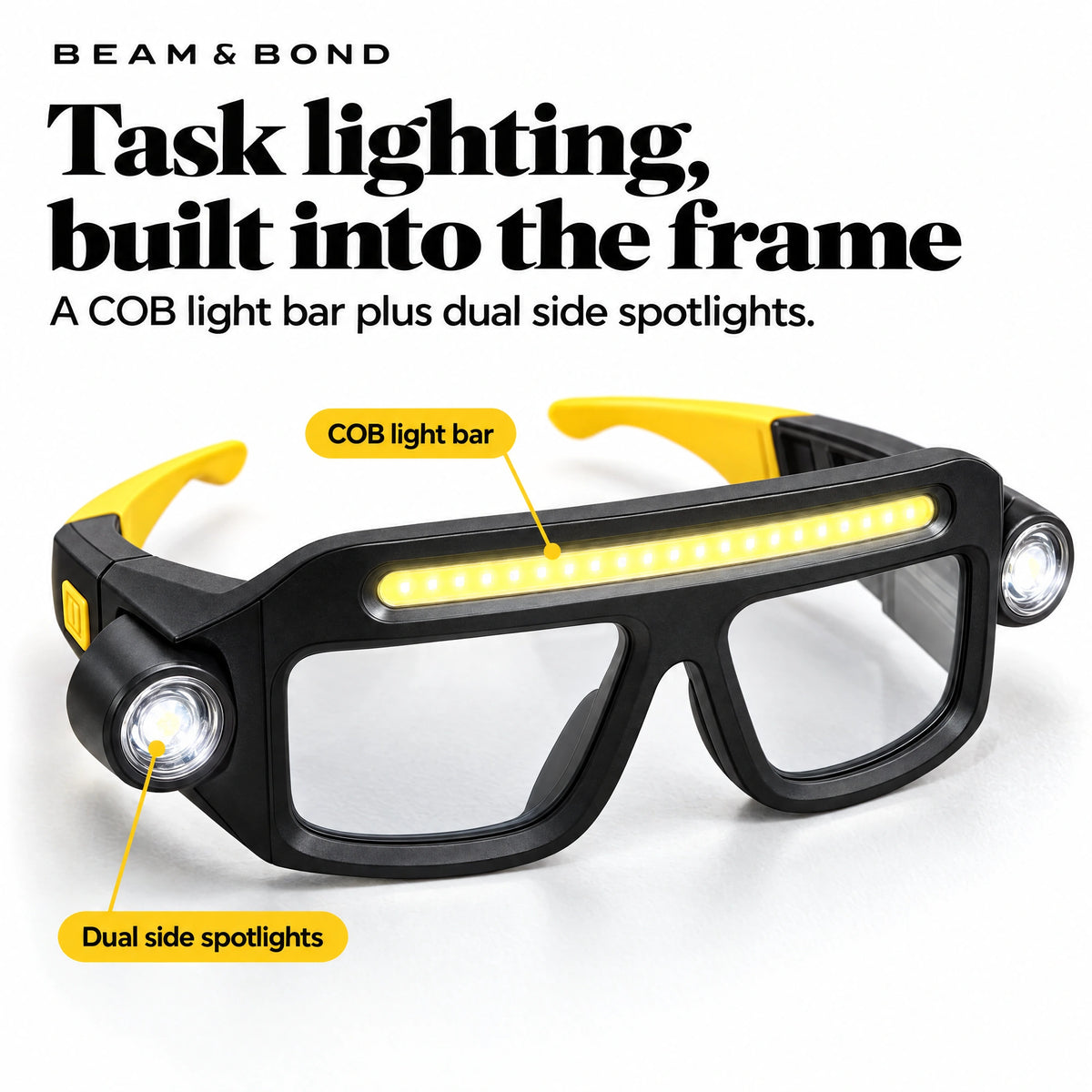Hands-Free LED Work Glasses