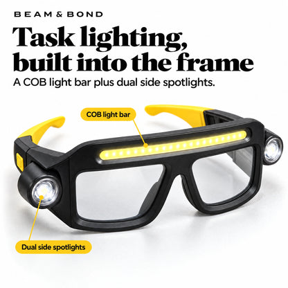 Hands-Free LED Work Glasses