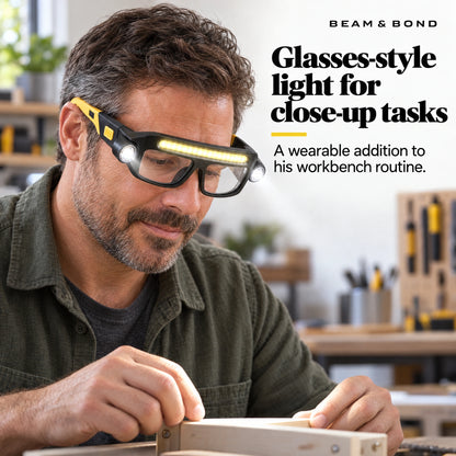 Hands-Free LED Work Glasses